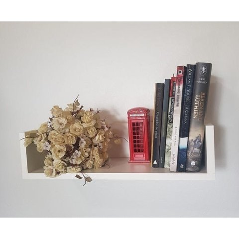 Kit 3 Prateleira U Para Livros, Decoração 50cm x 20cm x 11,5cm 100% MDF