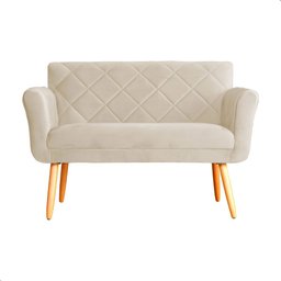 Namoradeira Decorativa Isabela Pés Palito Suede Bege - Ds Estofados - 3