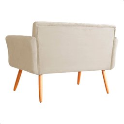 Namoradeira Decorativa Isabela Pés Palito Suede Bege - Ds Estofados - 2
