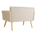 Ver imagem 2 de Namoradeira Decorativa Isabela Pés Palito Suede Bege - Ds Estofados