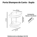 Ver imagem 3 de Porta Shampoo e Condicionador Stolf Cantoneira Dupla com Prateleiras de Plástico Branco