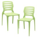Ver imagem 1 de Kit 02 Cadeiras para Cozinha Área Gourmet Jardim Empilhável Larsen P03 Verde Claro - Lyam Decor