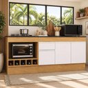 Ver imagem 2 de Kit Balcão de Cozinha para Pia e Cooktop/Forno com Rodapé 190cm Veneza Multimóveis MP2995