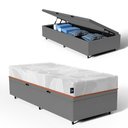 Ver imagem 3 de Cama Box Baú com Colchão Ortopédico de Espuma D33 a Vácuo Sonno Full - Lucas Home - Solteiro