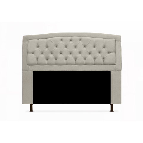 Cabeceira Estofada Geovana Para Cama Box Queen 160 cm Suede Bege - LM DECOR