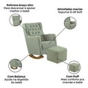 Ver imagem 3 de Poltrona Amamentação Verde Boucle Balanço Quarto Bebê Nina