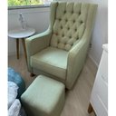 Ver imagem 2 de Poltrona Amamentação Verde Boucle Balanço Quarto Bebê Nina