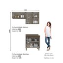 Ver imagem 5 de Lavanderia Modulada Connect 5 Portas 3 Prateleiras MDF 160cm Cinza