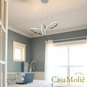 Ver imagem 4 de Lustre Led Infinity Moderno 40w 58 Cm Prata C/ Controle
