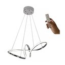 Ver imagem 1 de Lustre Led Infinity Moderno 40w 58 Cm Prata C/ Controle
