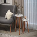 Ver imagem 5 de Mesa De Sala Pé Palito Redonda Lateral Ao Sofá Branca