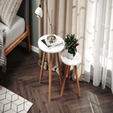 Ver imagem 3 de Mesa De Sala Pé Palito Redonda Lateral Ao Sofá Branca