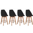 Ver imagem 1 de Kit 4 Banquetas Maya Gourmet Giratória Decorativa - Tecido Cinza