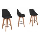 Ver imagem 3 de Kit 4 Banquetas Maya Gourmet Giratória Decorativa - Tecido Cinza