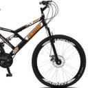 Ver imagem 4 de Bicicleta Snow Aro 26 Dupla Suspensão Freios a Disco 21 Marchas - Preto