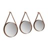 Jogo de Espelho Redondos com Alça Carrara Castanho - 1