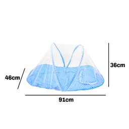 Mini Berço Bebê Portátil com Mosquiteiro:azul - 3