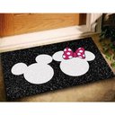 Ver imagem 1 de Tapete Capacho Personalizado - Mickey e Minnie 60x40cm Preto