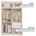 Ver imagem 7 de Guarda Roupa Solteiro Premium Cléo 138cm com Espelho 2 Portas 2 Gavetas Yescasa Branco
