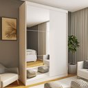 Ver imagem 2 de Guarda Roupa Solteiro Premium Cléo 138cm com Espelho 2 Portas 2 Gavetas Espresso Móveis