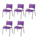 Ver imagem 1 de Cadeira Iso Base Cinza Escola, Escritório Violeta Kit 5 Un