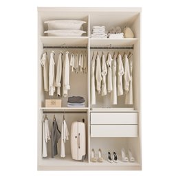 Guarda Roupa Solteiro Premium Lila 138cm com Espelho 2 Portas 2 Gavetas Espresso Móveis     - 13