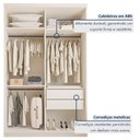 Ver imagem 4 de Guarda Roupa Solteiro Premium Lila 138cm com Espelho 2 Portas 2 Gavetas Yescasa Branco