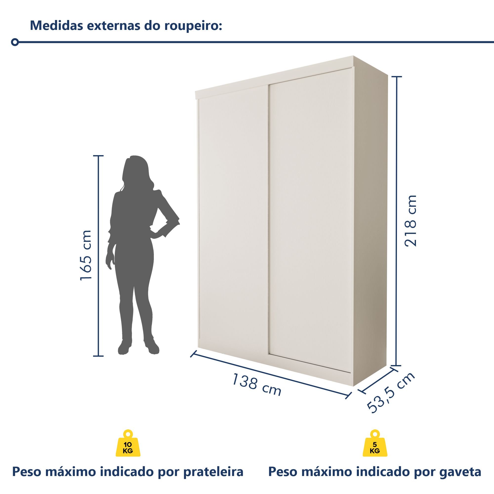 Guarda Roupa Solteiro Premium Kiara 138cm 2 Portas 2 Gavetas Espresso Móveis - 9