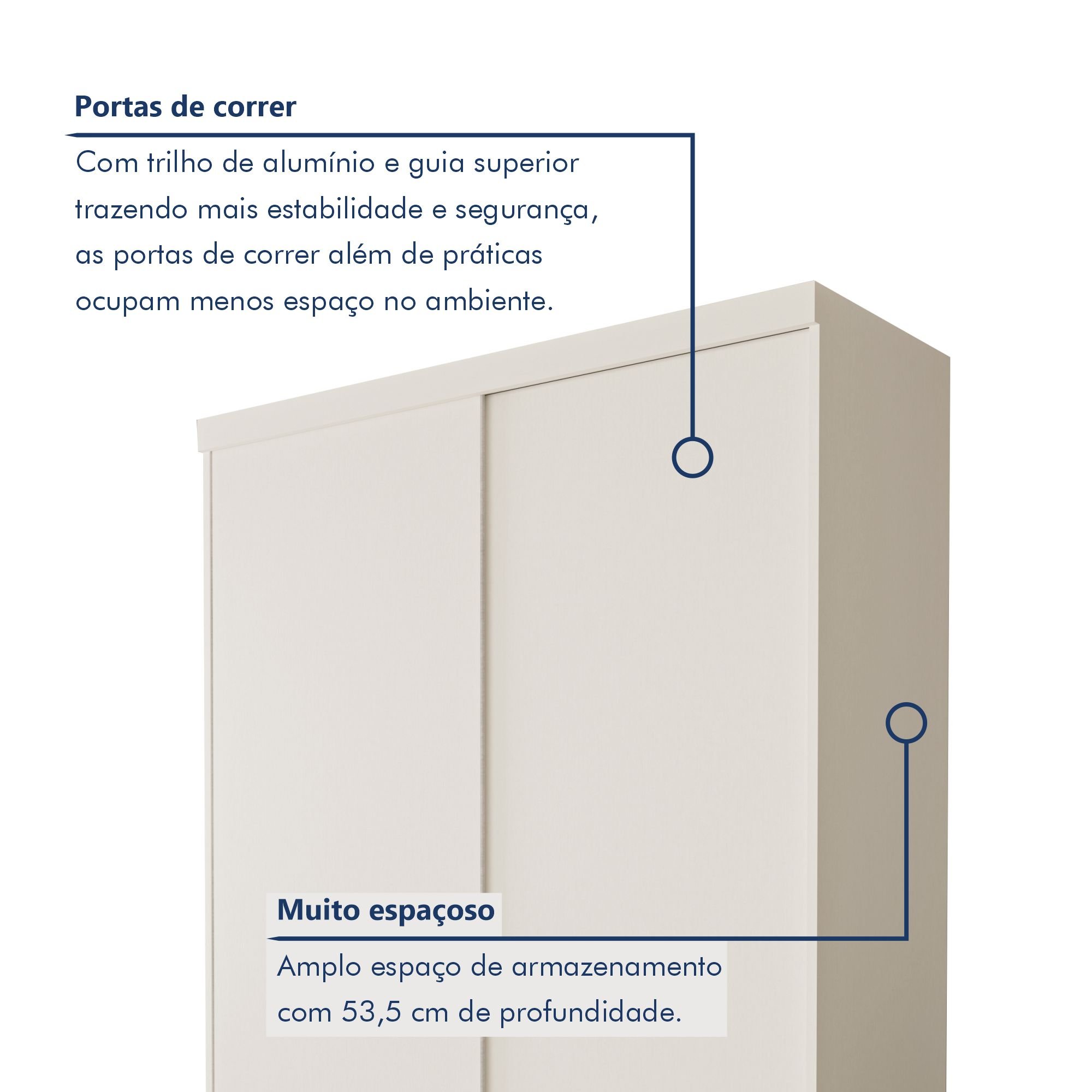 Guarda Roupa Solteiro Premium Kiara 138cm 2 Portas 2 Gavetas Espresso Móveis - 3