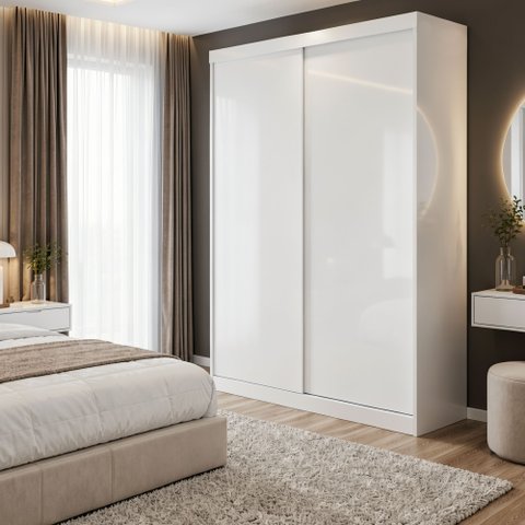 Guarda Roupa Solteiro Premium Kiara 138cm 2 Portas 2 Gavetas Yescasa Branco