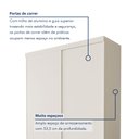 Ver imagem 3 de Guarda Roupa Solteiro Premium Kiara 138cm 2 Portas 2 Gavetas Yescasa Branco