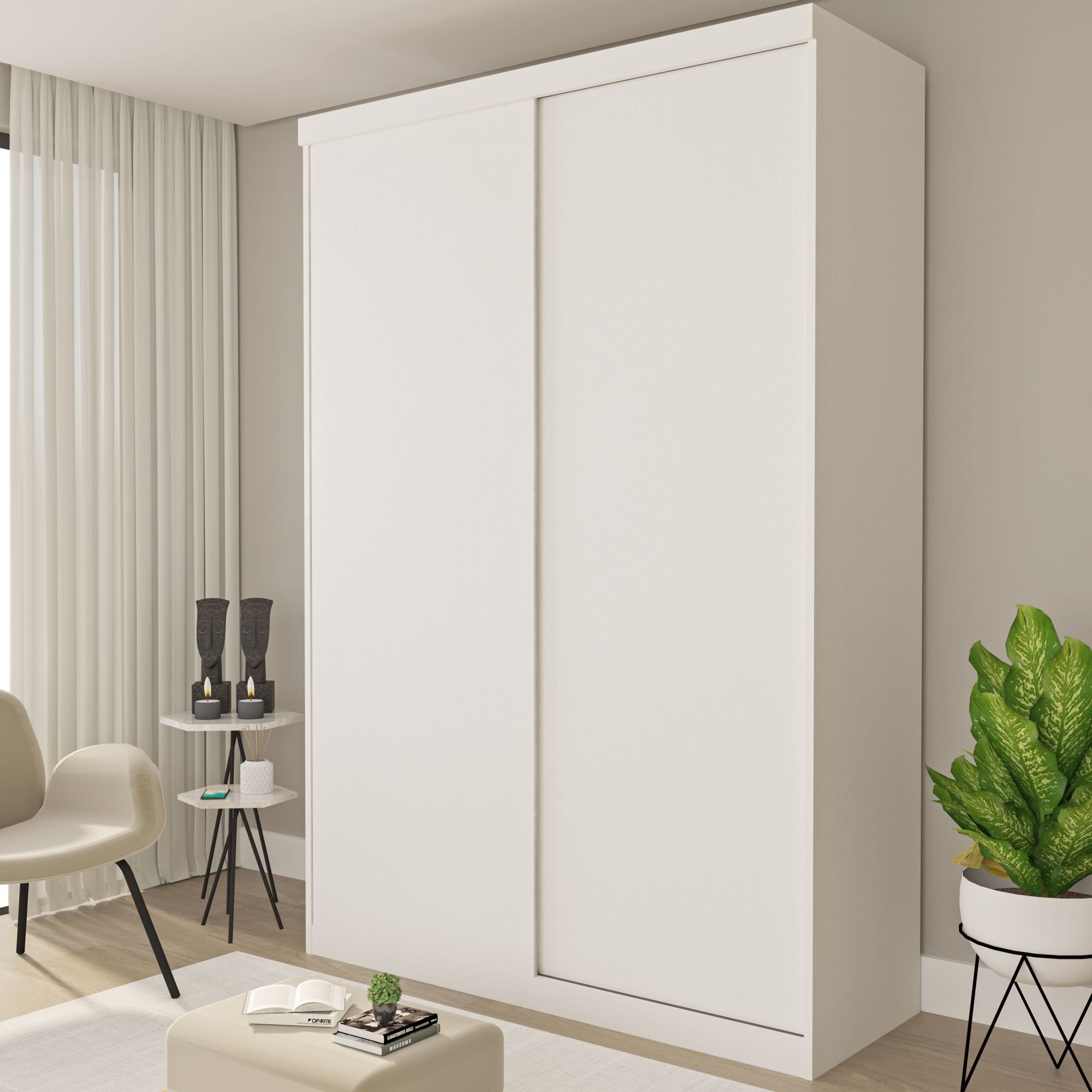 Guarda Roupa Solteiro Premium Kiara 138cm 2 Portas 2 Gavetas Espresso Móveis - 2