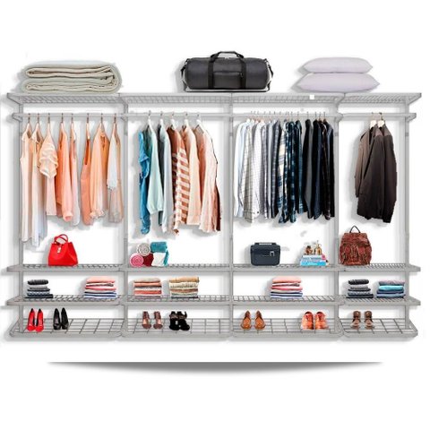 Guarda Roupa Closet Aramado sem Portas CLR285 - 3,40m - Branco