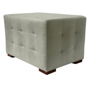 Puff Cuba Decorativo Suede Creme 50x70