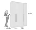 Ver imagem 2 de Guarda Roupa Solteiro 4 Portas 2 Gavetas - Dinamarca-neve - Tcil Móveis