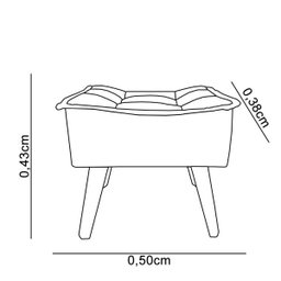 Poltrona com Puff Decorativo Opala Linho Bege - Kasa Sofá - 6