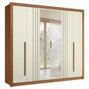 Ver imagem 2 de Guarda Roupa Casal 245cm 6 Portas com Espelho Loretto Jatobá/Areia S01 - Mpozenato