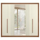 Ver imagem 6 de Guarda Roupa Casal 245cm 6 Portas com Espelho Loretto Jatobá/Areia S01 - Mpozenato