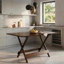 Ver imagem 2 de Mesa 120x70 Dobrável Madeira Maciça 6 Lugares Bar