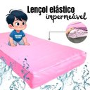 Ver imagem 2 de Capa Protetora Impermeável Hospitalar P/ Colchão Lençol Elástico Solteiro 88x188x20cm - Rosa Beb