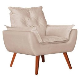 Conjunto Namoradeira e 2 Poltronas Opala Veludo Creme - Kasa Sofá - 5