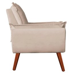 Conjunto Namoradeira e 2 Poltronas Opala Veludo Creme - Kasa Sofá - 4