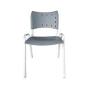 Ver imagem 2 de Kit com 10 Cadeiras Iso para Escola Escritório Comércio Cinza Base Branca Ecomhome
