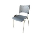 Ver imagem 3 de Kit com 10 Cadeiras Iso para Escola Escritório Comércio Cinza Base Branca Ecomhome