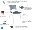 Ver imagem 6 de Kit com 10 Cadeiras Iso para Escola Escritório Comércio Cinza Base Branca Ecomhome