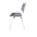 Ver imagem 4 de Kit com 10 Cadeiras Iso para Escola Escritório Comércio Cinza Base Branca Ecomhome