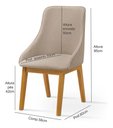 Ver imagem 5 de Kit 2 Cadeiras Verona Linho Bege para Sala de Jantar e Cozinha Elegante