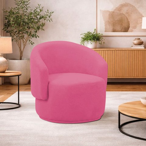 Poltrona Decorativa Sala de Estar Recepção Jasmine Suede