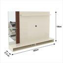 Ver imagem 2 de Painel Ripado Tv 55 Polegadas Suspenso com Espelho Dubai - Via Nossa - Off White e Naturale