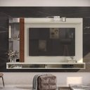 Ver imagem 7 de Painel Ripado Tv 55 Polegadas Suspenso com Espelho Dubai - Via Nossa - Off White e Naturale